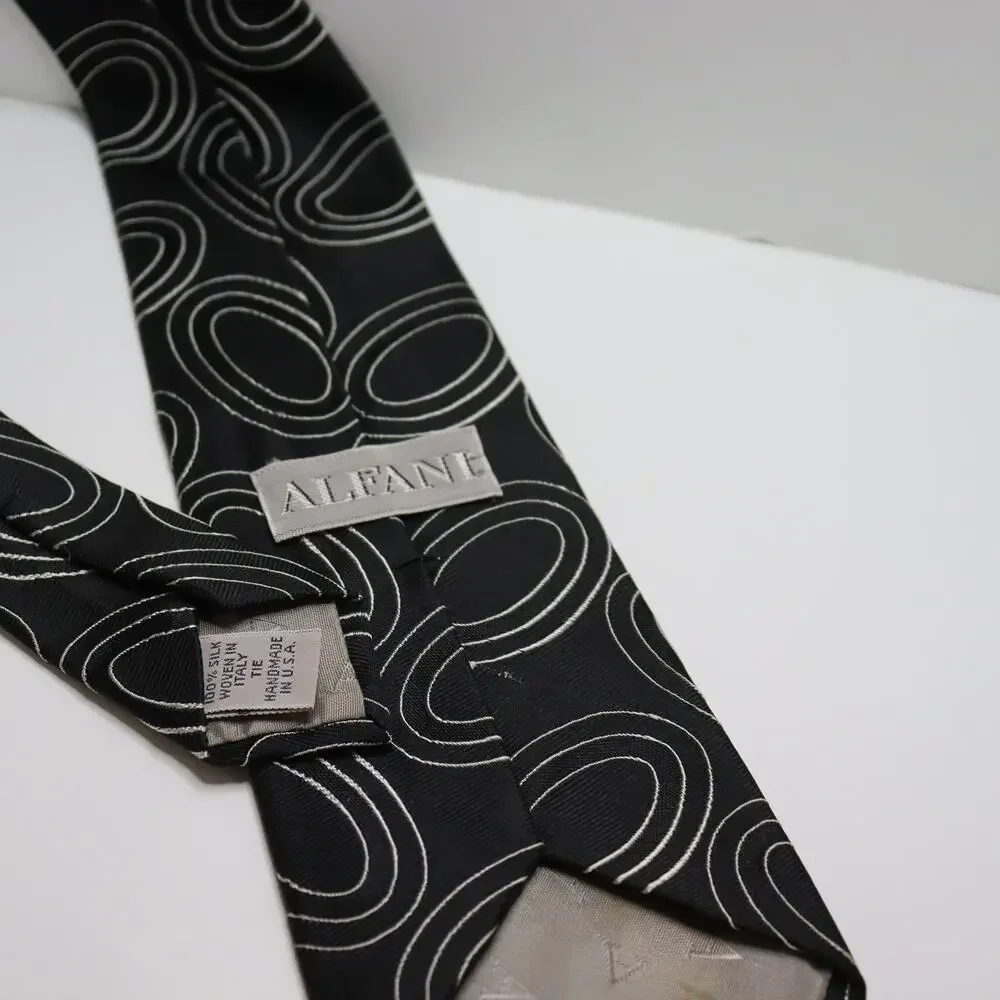 Vintage Alfani Silk Abstract‎ Loop Pattern Tie 3.5” Wide